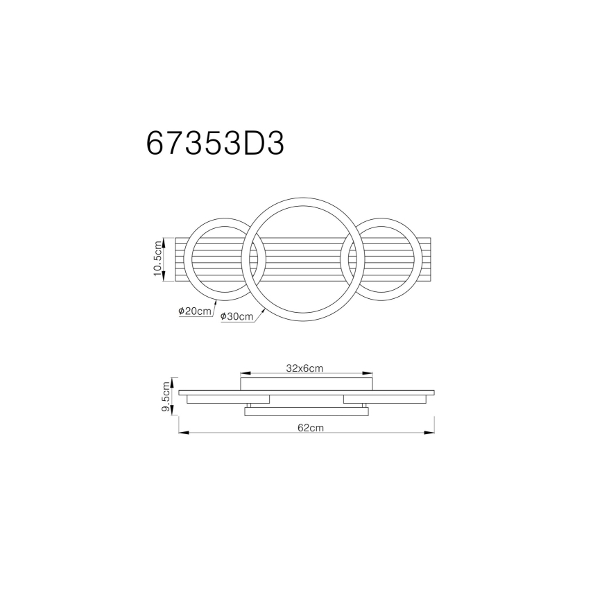 Globo - LED-Deckenleuchte LED/24W/230V 3000K 30x62 cm