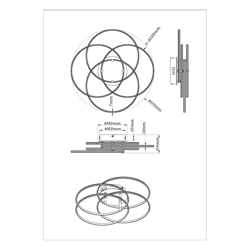 Globo - LED-Deckenleuchte LED/55W/230V 4000K d 51,5 cm matt Chrom
