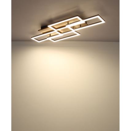 Globo - Dimmbare LED-Deckenleuchte LED/40W/230V 2700-6500K 32,5x87,5 cm braun/schwarz + Fernbedienung
