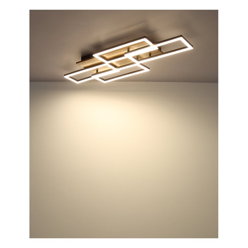 Globo - Dimmbare LED-Deckenleuchte LED/40W/230V 2700-6500K 32,5x87,5 cm braun/schwarz + Fernbedienung