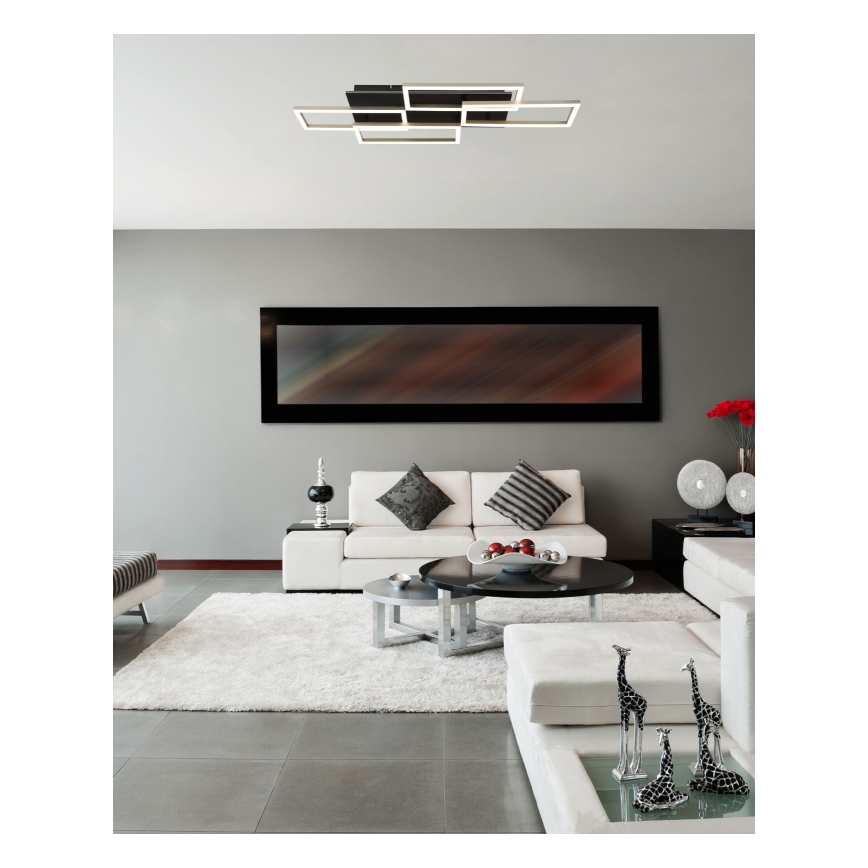 Globo - dimmbare LED-Deckenleuchte LED/40W/230V 2700-6500K 32,5x87,5 cm schwarz + Fernbedienung