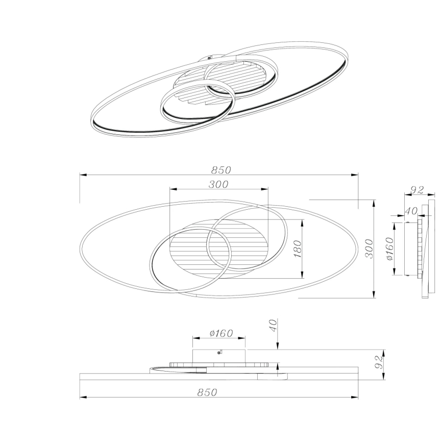 Globo - LED-Deckenleuchte LED/40W/230V 3000K 85x30 cm