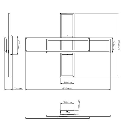 Globo - LED-Deckenleuchte LED/55W/230V 3000K 80x60 cm