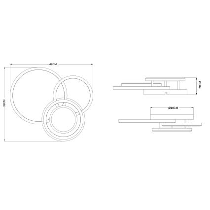 Globo - LED-Deckenleuchte LED/40W/230V 3000K 49x39 cm