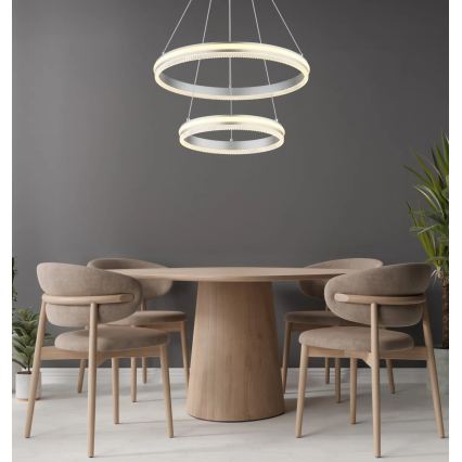 Globo - Dimmbare LED-Hängeleuchte mit Seilaufhängung LED/60W/230V 2700-6000K + Fernbedienung