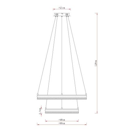 Globo - Dimmbare LED-Hängeleuchte mit Seilaufhängung LED/60W/230V 2700-6000K + Fernbedienung