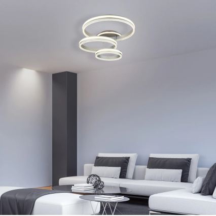 Globo - LED-dimmbare Deckenleuchte LED/72W/230V 2700-6000K silber + Fernbedienung