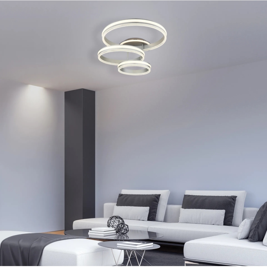 Globo - LED-dimmbare Deckenleuchte LED/72W/230V 2700-6000K silber + Fernbedienung