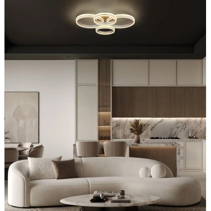 Globo - dimmbare LED-Deckenleuchte LED/90W/230V 2700-6000K silber + Fernbedienung
