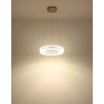Globo - LED-dimmbare Hängeleuchte an Kabel LED/24W/230V 2700-6000K klar + Fernbedienung