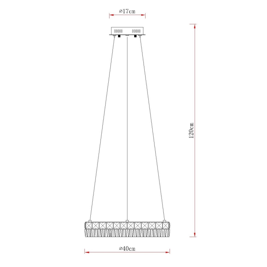 Globo - LED-dimmbare Hängeleuchte an Kabel LED/24W/230V 2700-6000K klar + Fernbedienung