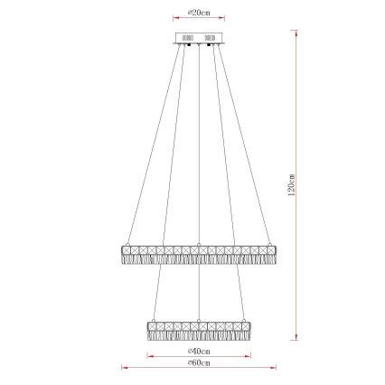 Globo - LED-dimmbare Pendelleuchte an Kabel LED/60W/230V 2700-6000K klar + Fernbedienung