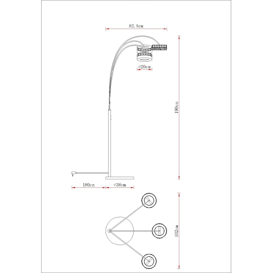 Globo - Dimmbare LED-Stehleuchte LED/35W/230V 3000/4000/6000K