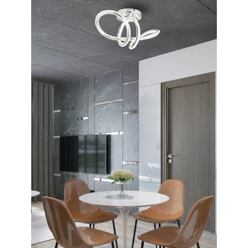Globo - LED-dimmbare Deckenleuchte LED/40W/230V 2700-6000K glänzender Chrom + Fernbedienung