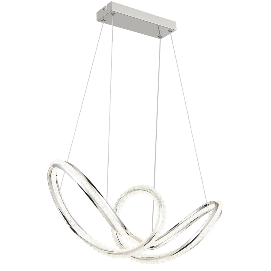Globo - LED-dimmbare Pendelleuchte an Kabel LED/45W/230V 2700-6000K glänzender Chrom + Fernbedienung