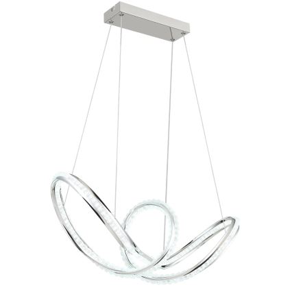 Globo - LED-dimmbare Pendelleuchte an Kabel LED/45W/230V 2700-6000K glänzender Chrom + Fernbedienung
