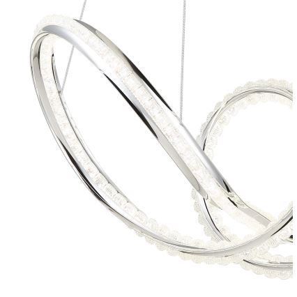 Globo - LED-dimmbare Pendelleuchte an Kabel LED/45W/230V 2700-6000K glänzender Chrom + Fernbedienung