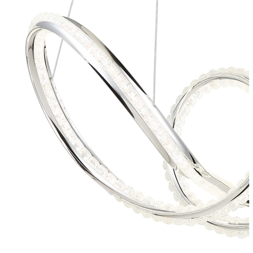 Globo - LED-dimmbare Pendelleuchte an Kabel LED/45W/230V 2700-6000K glänzender Chrom + Fernbedienung