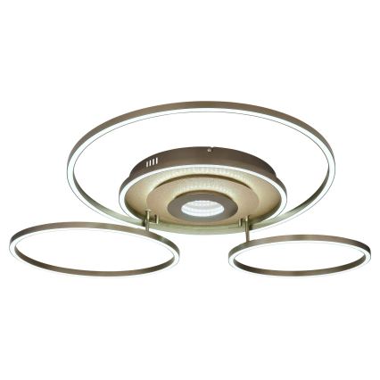 Globo - Dimmbare LED-Deckenleuchte LED/60W/230V 2700-6500K 80,8x99,2 cm braun + Fernbedienung