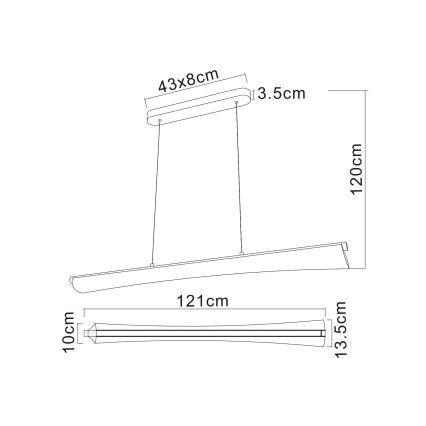 Globo - LED-Pendelleuchte an Kabel LED/36W/230V 2700/4000/6000K