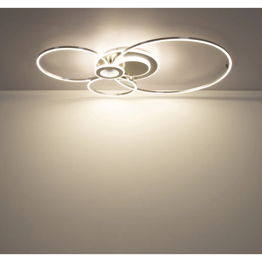 Globo - Dimmbare LED-Deckenleuchte LED/36W/230V 2700-6000K silberfarben + Fernbedienung