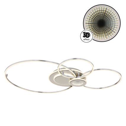 Globo - Dimmbare LED-Deckenleuchte LED/36W/230V 2700-6000K silberfarben + Fernbedienung