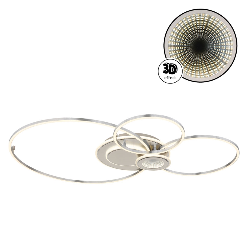 Globo - Dimmbare LED-Deckenleuchte LED/36W/230V 2700-6000K silberfarben + Fernbedienung
