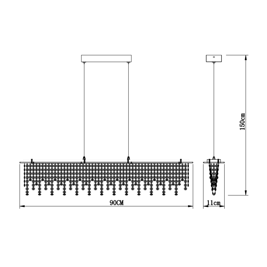 Globo - Dimmbare LED-Kristall-Hängeleuchte an Schnur LED/24W/230V 3000-6000K + Fernbedienung