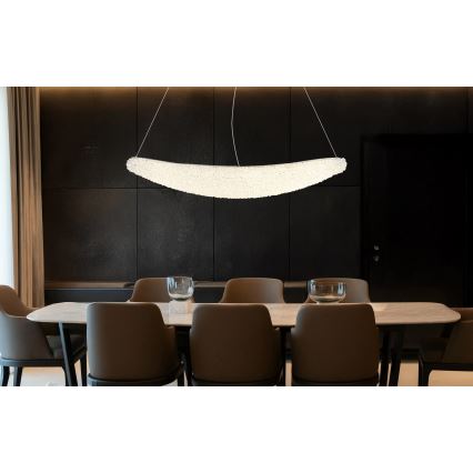 Globo - LED-dimmbare Pendelleuchte an Stahlseil LED/40W/230V 2700-6000K glänzender Chrom + Fernbedienung