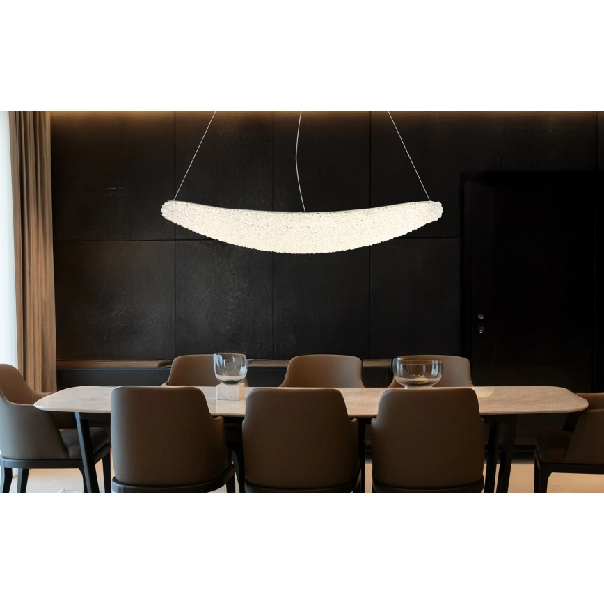Globo - LED-dimmbare Pendelleuchte an Stahlseil LED/40W/230V 2700-6000K glänzender Chrom + Fernbedienung