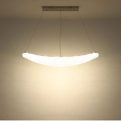 Globo - LED-dimmbare Pendelleuchte an Stahlseil LED/40W/230V 2700-6000K glänzender Chrom + Fernbedienung