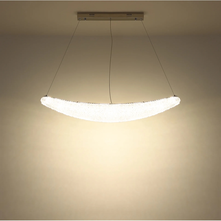 Globo - LED-dimmbare Pendelleuchte an Stahlseil LED/40W/230V 2700-6000K glänzender Chrom + Fernbedienung