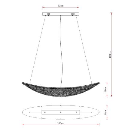 Globo - LED-dimmbare Pendelleuchte an Stahlseil LED/40W/230V 2700-6000K glänzender Chrom + Fernbedienung