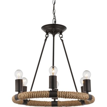 GLOBO 69029-6 - Kette-Kronleuchter ULLEU 6xE27/40W/230V