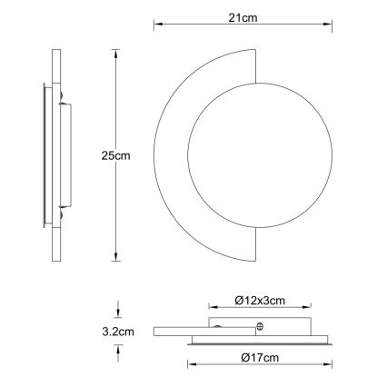 Globo - LED-Wandleuchte LED/12W/230V 3000K Ø 25 cm Travertin