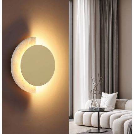 Globo - LED-Wandleuchte LED/8W/230V 3000K Ø 20 cm Travertin