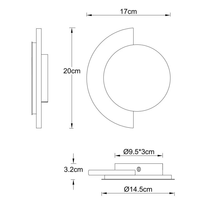 Globo - LED-Wandleuchte LED/8W/230V 3000K Ø 20 cm Travertin