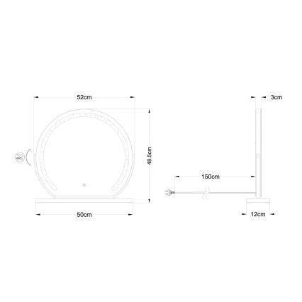 Globo - LED dimmbares Wandspiegel mit LED-Beleuchtung/10W/230V 2700/4000/6500K 12x48,5 cm