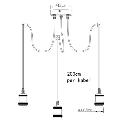 Globo A32-3 - Hängeleuchte OLIVER 3xE27/40W/230V Spinne