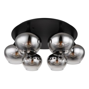 Globo - Aufgesetzte Deckenleuchte 6xE27/40W/230V Ø 65 cm schwarz