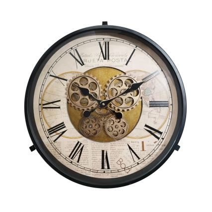 Globo - Couchtisch mit Uhr Ø 49 cm schwarz