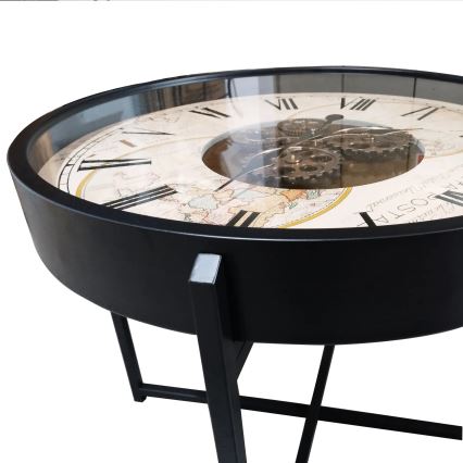 Globo - Couchtisch mit integrierter Uhr Ø 71,5 cm, schwarz