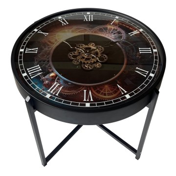 Globo - Couchtisch mit Uhr Ø 71,5 cm, schwarz