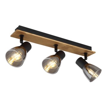 Globo - Deckenstrahler 3xE14/40W/230V schwarz/Holz