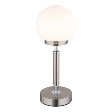 Globo - Dimm- und aufladbare LED-Tischleuchte mit Touch-Funktion LED/2,5W/5V 1800mAh 2700/4000/6500K matt Chrom