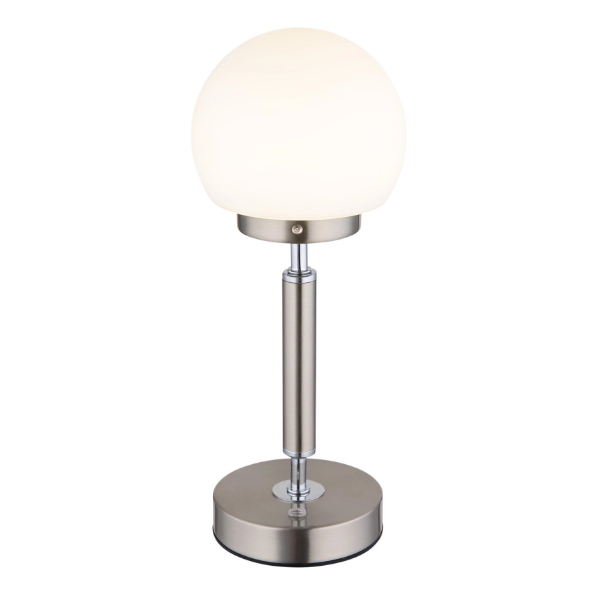 Globo - Dimm- und aufladbare LED-Tischleuchte mit Touch-Funktion LED/2,5W/5V 1800mAh 2700/4000/6500K matt Chrom
