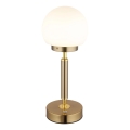 Globo - Dimm- und aufladbare LED-Tischleuchte mit Touch-Funktion LED/2,5W/5V 1800mAh 2700/4000/6500K Messing