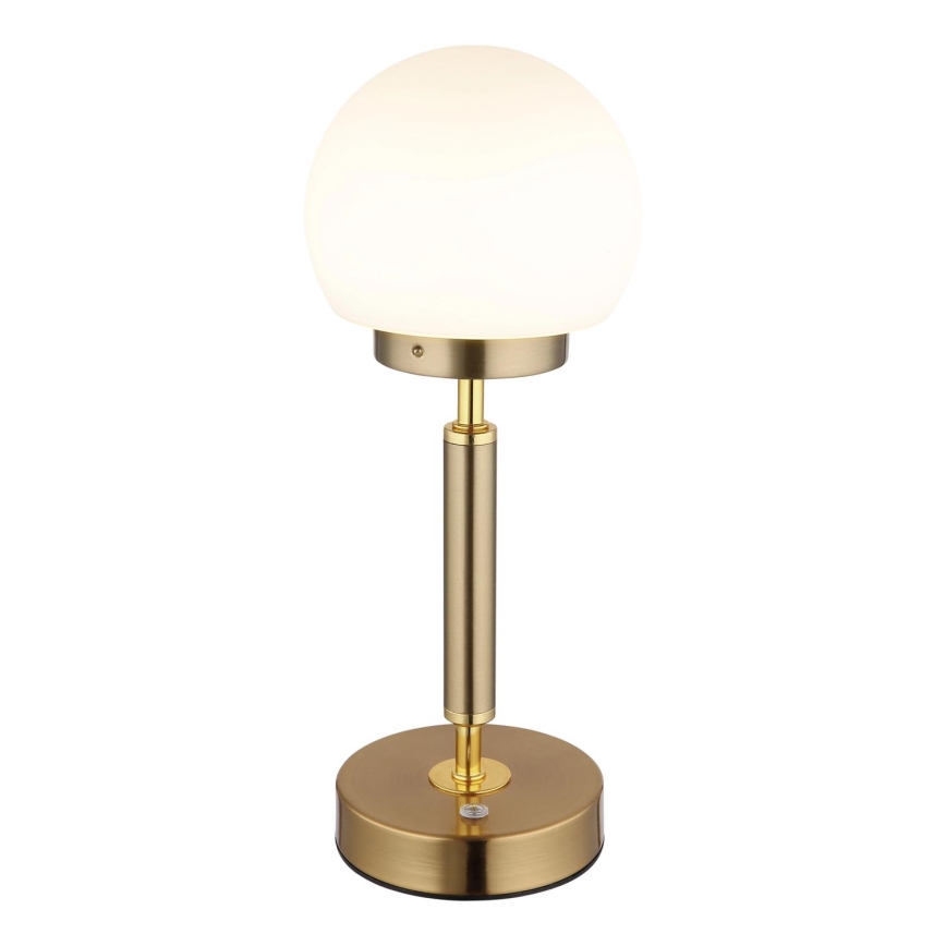 Globo - Dimm- und aufladbare LED-Tischleuchte mit Touch-Funktion LED/2,5W/5V 1800mAh 2700/4000/6500K Messing