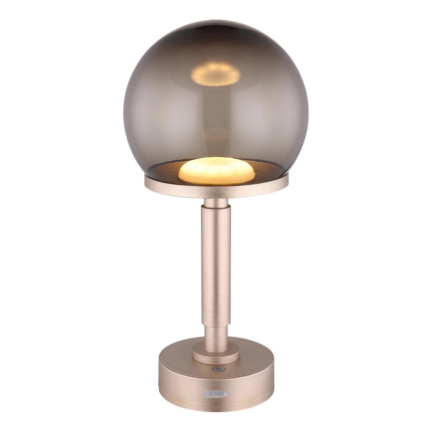Globo - Dimm- und aufladbare LED-Tischleuchte mit Touch-Funktion LED/2,5W/5V 1800mAh 2700/4000/6500K Roségold