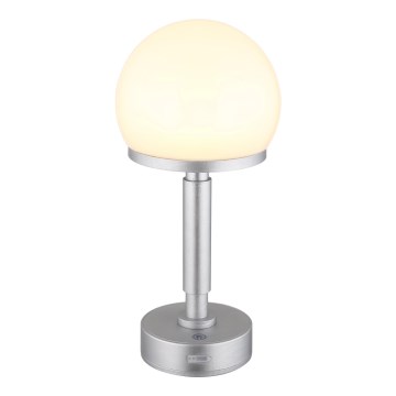 Globo - Dimm- und aufladbare LED-Tischleuchte mit Touch-Funktion LED/2,5W/5V 1800mAh 2800K silbern